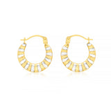 9K 2-Colour Gold 14mm X 15mm Creole Hoop Earrings