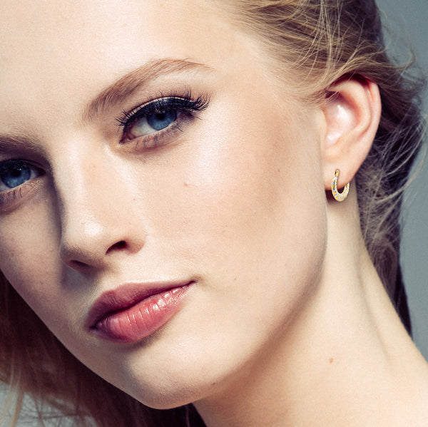 9K 2-Colour Gold 14mm X 15mm Creole Hoop Earrings