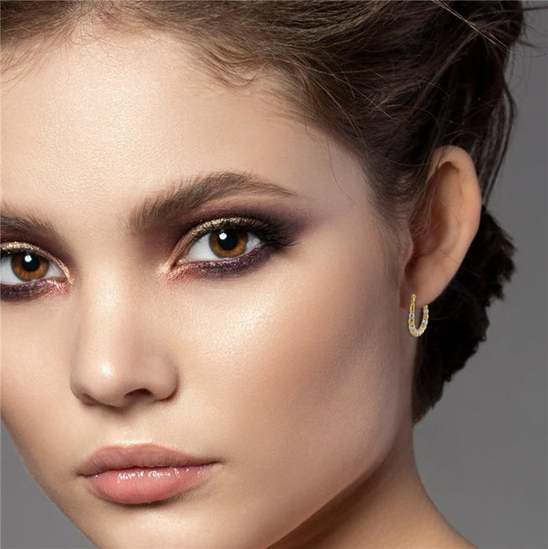 9K 2-Colour Gold 14mm X 17mm Creole Hoop Earrings