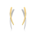 9K 2-Colour Gold Crossover Earrings