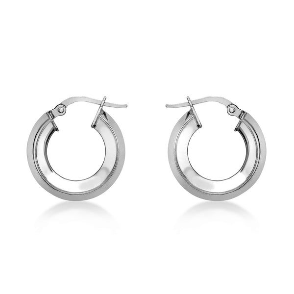 9K White Gold Creole Hoop Earrings
