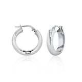 9K White Gold 19mm Hoop Creole Earrings