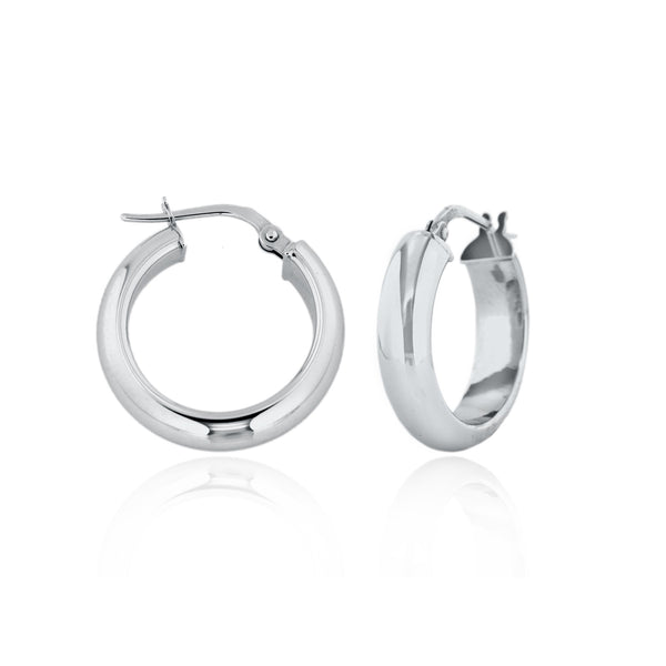 9K White Gold 19mm Hoop Creole Earrings