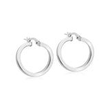 9K White Gold 19mm Hoop Creole Earrings