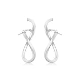 9K White Gold Twist Hoop Creole Earrings