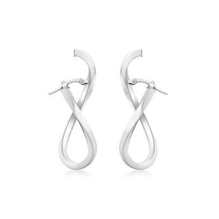 9K White Gold Twist Hoop Creole Earrings