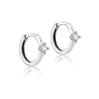 9K White Gold Cubic Zirconia Huggies