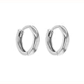 9K White Gold 11mm Huggie Hoop Creole Earrings
