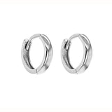 9K White Gold 11mm Huggie Hoop Creole Earrings