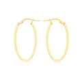 9K Yellow Gold 14mm X 30mm Oval Creole Hoop Earrings