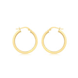 9K Yellow Gold Square-Tube 22mm Hoop Earrings
