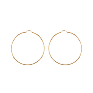 9K Yellow Gold 70mm Plain Hoop Earrings