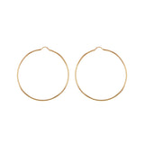 9K Yellow Gold 70mm Plain Hoop Earrings