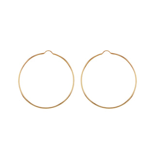 9K Yellow Gold 70mm Plain Hoop Earrings