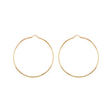 9K Yellow Gold 80mm Plain Hoop Earrings