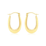 9K Yellow Gold 12mm X 19mm Oval Creole Hoop Earrings