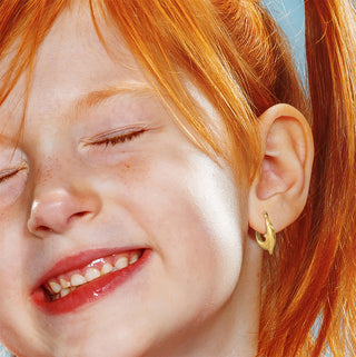 9K Yellow Gold 16mm X 19mm Dolphin Creole Hoop Earrings