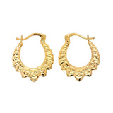 9K Yellow Gold Heart Hoop Earrings