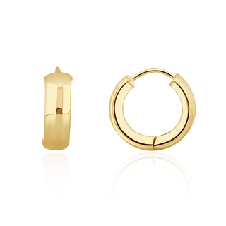 9K Yellow Gold 10mm Plain Huggies