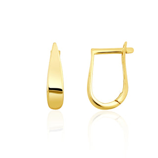 9K Yellow Gold Stirrup Hoop Earrings