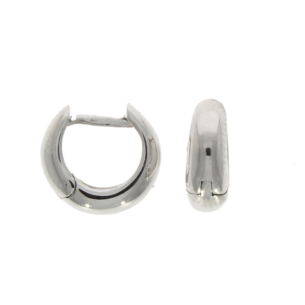 9K White Gold Plain Huggies