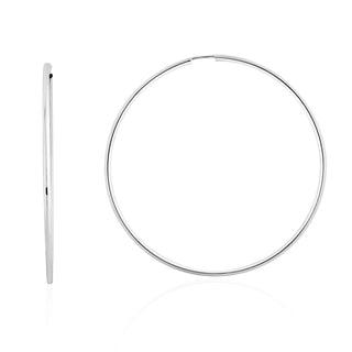 9K White Gold 54mm Plain Sleeper Earrings