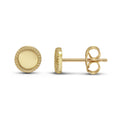 9K Yellow Gold Beaded Mirror Stud Earrings