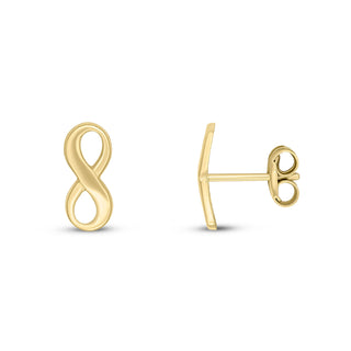 9K Yellow Gold Infinity Stud Earrings