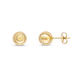 9K Yellow Gold 7mm Ripple Ball Stud Earrings