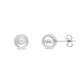 9K White Gold 7mm Ripple Ball Stud Earrings