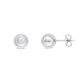 9K White Gold 7mm Ripple Ball Stud Earrings