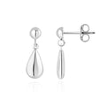 9K White Gold Pear Shaped Drop Earring
