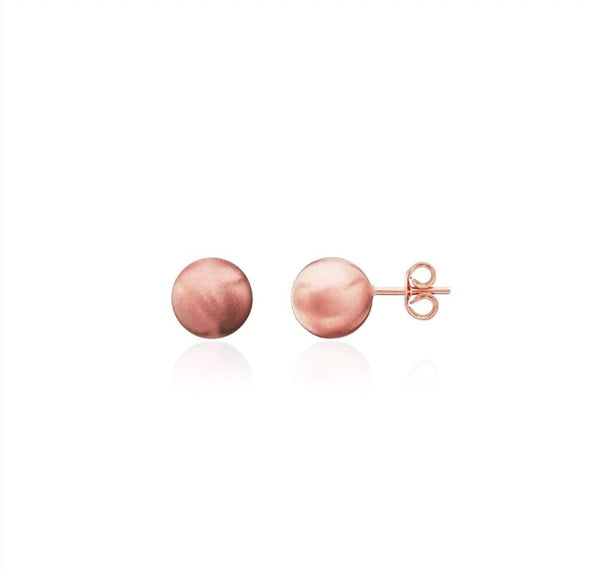9K Rose Gold 5mm Satin Ball Stud Earrings