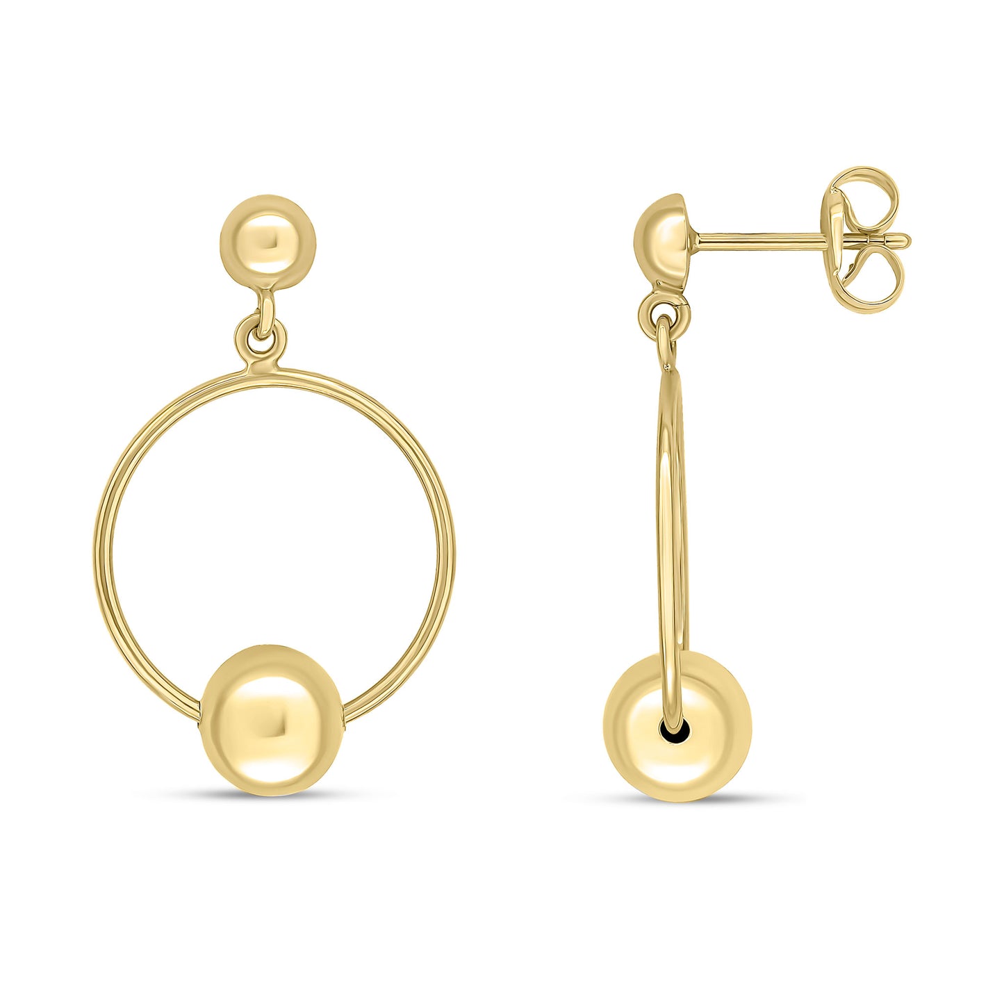 9K Yellow Gold Ring & Ball Drop Earrings