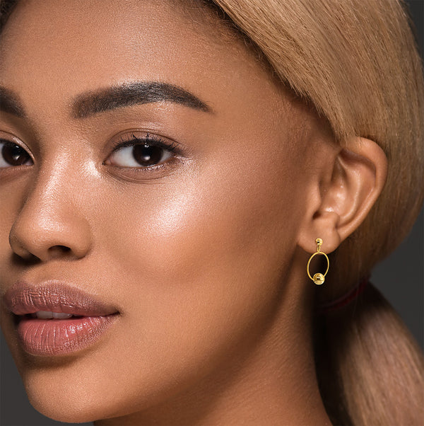 9K Yellow Gold Ring & Ball Drop Earrings