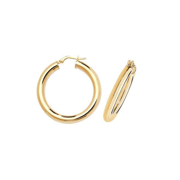 9K Yellow Gold 25mm Hoop Earrings