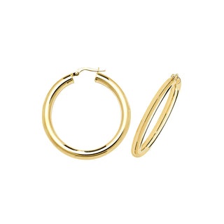 9K Yellow Gold 30mm Hoop Earrings