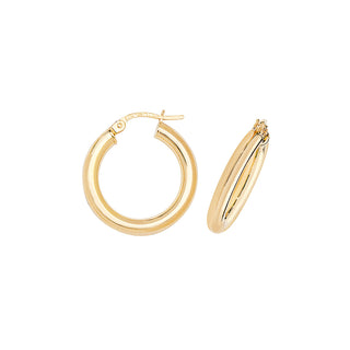 9K Yellow Gold 15mm Hoop Earrings