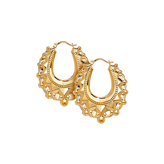 9K Yellow Gold Creole Hoop Earrings