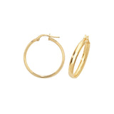 9K Yellow Gold 20mm Hoop Earrings