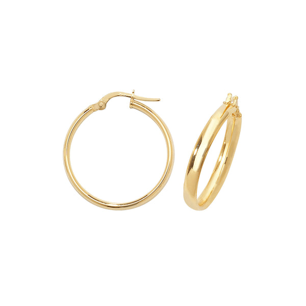 9K Yellow Gold 20mm Hoop Earrings