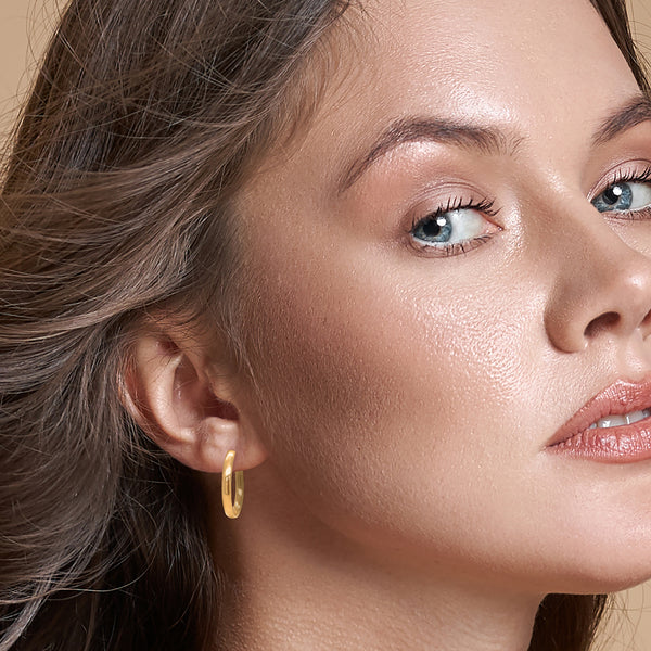 9K Yellow Gold 20mm Hoop Earrings