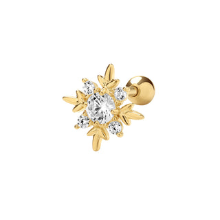 9K Yellow Gold CZ Compass Cartilage 6mm Post Stud
