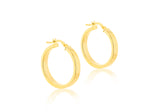 9K Yellow Gold 23.5mm Greek Pattern Hoop Earrings