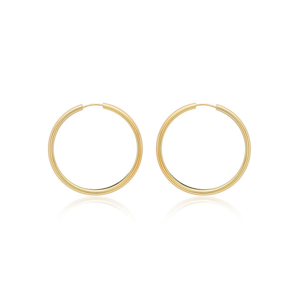 9K Yellow Gold 40mm Hoop Earrings
