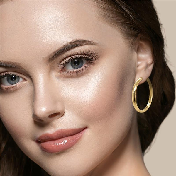 9K Yellow Gold 40mm Hoop Earrings