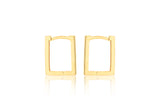 9K Yellow Gold Rectangular Hoop Earrings