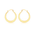 9K Yellow Gold Flat Round Creole Earrings