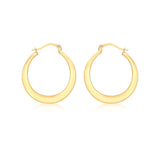 9K Yellow Gold Flat Round Creole Earrings