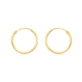 9K Yellow Gold 13mm Sleeper Hoop Earrings